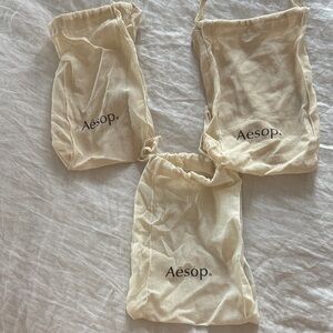 Aesop Cream Drawstring Pouch Set
